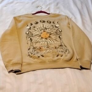 Gold Grush Woman's Cement Color Graphic Sweatshirt, Size: M, NWT